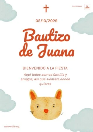 Edita una plantilla de invitación de bautizo