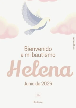 Edita una plantilla de invitación de bautizo