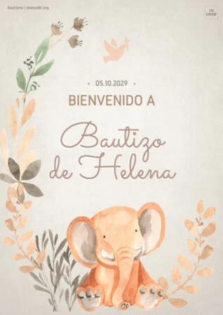 Edita una plantilla de invitación de bautizo