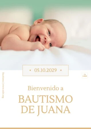 Edita una plantilla de invitación de bautizo