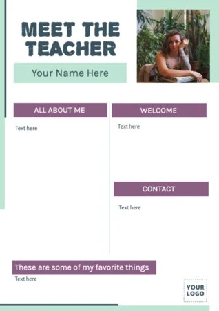 Modifica un modello vuoto “Meet the Teacher”