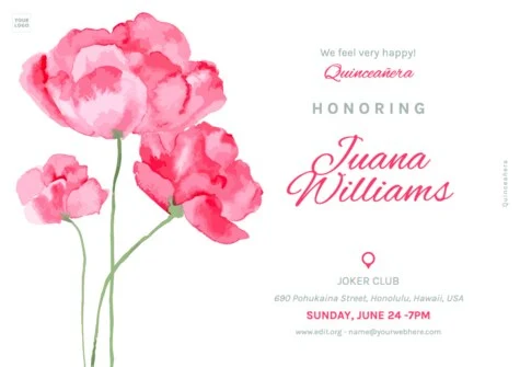 Edit a Quinceañera invitation template