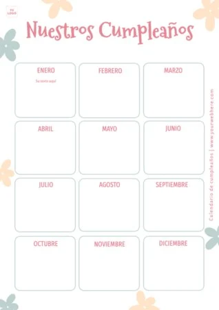 Edita un calendario para cumpleaños