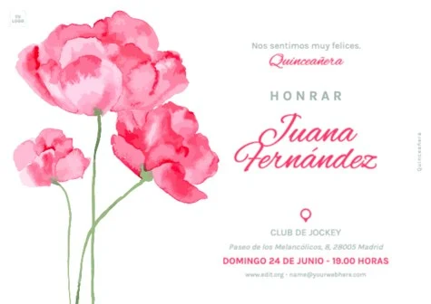 Edita una invitación para quinceañera