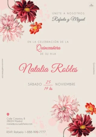 Edita una invitación para quinceañera