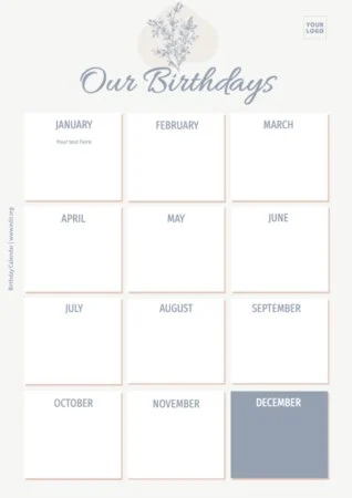 Edit a birthday list template