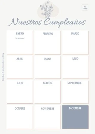 Edita un calendario para cumpleaños