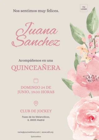 Edita una invitación para quinceañera