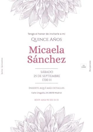 Edita una invitación para quinceañera