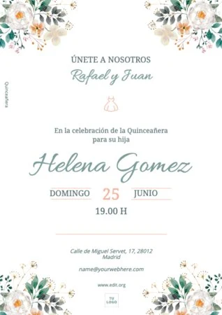 Edita una invitación para quinceañera