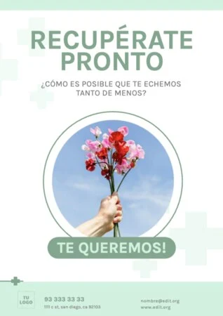 Edita una postal de recupérate pronto