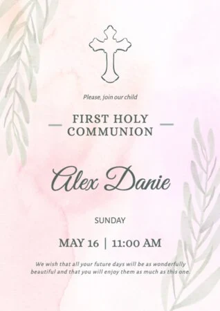 Edit a first communion invitation template