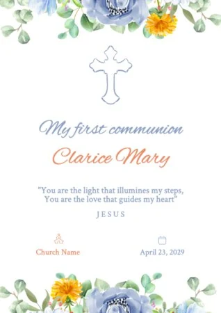 Edit a first communion invitation template