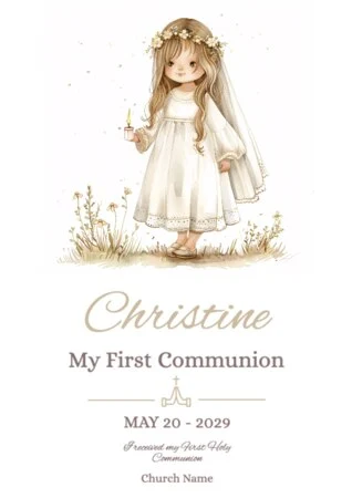 Edit a first communion invitation template