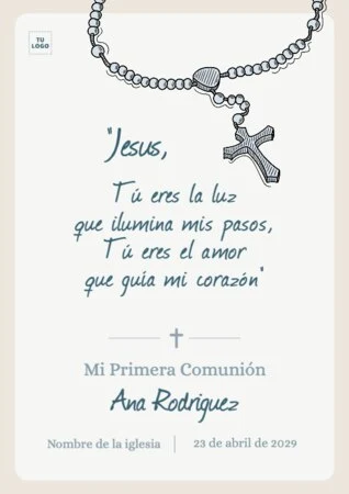 Edita tarjetas de comunión
