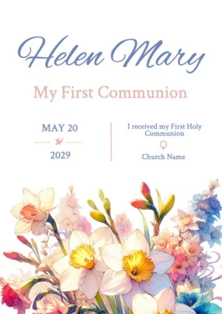 Edit a first communion invitation template