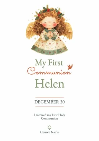 Edit a first communion invitation template