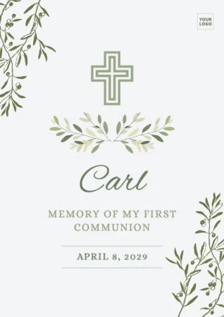 Edit a first communion invitation template