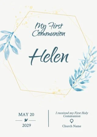 Edit a first communion invitation template