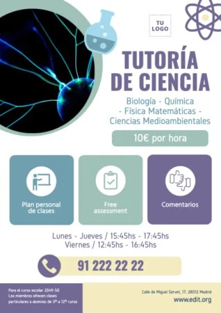 Edita un diseño para clases particulares