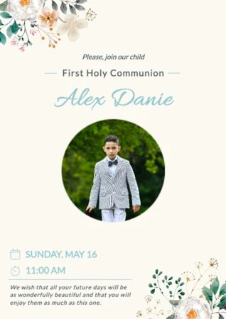 Edit a first communion invitation template