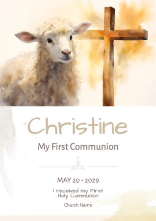 Edit a first communion invitation template