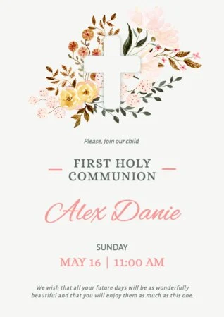 Edit a first communion invitation template