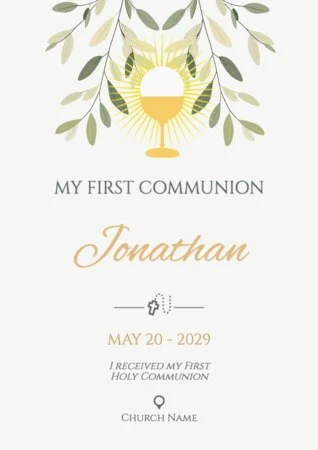 Edit a first communion invitation template