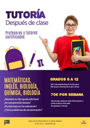 Edita un diseño para clases particulares