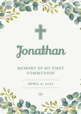 Edit a first communion invitation template