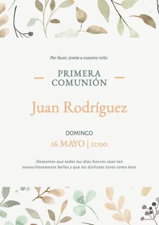 Edita tarjetas de comunión