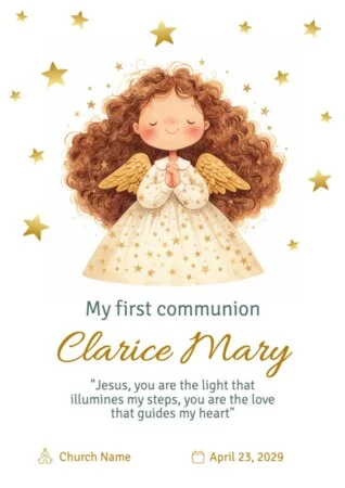 Edit a first communion invitation template