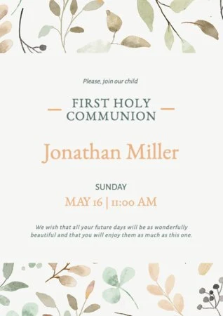 Edit a first communion invitation template