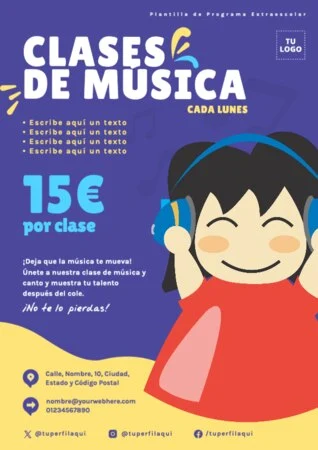 Edita un flyer de extraescolares
