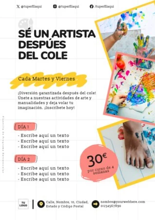 Edita un folleto de Clases de Arte