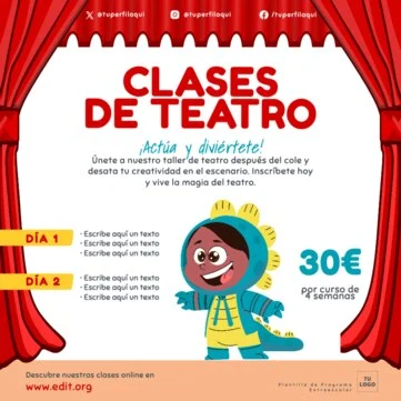 Edita un flyer de extraescolares