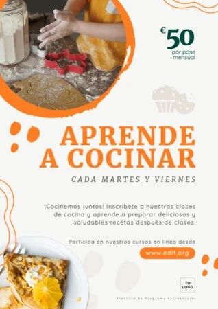 Edita un anuncio de clases de cocina