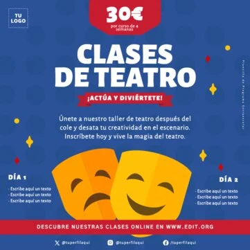 Edita un flyer de extraescolares
