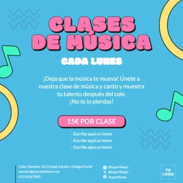Edita un flyer de extraescolares