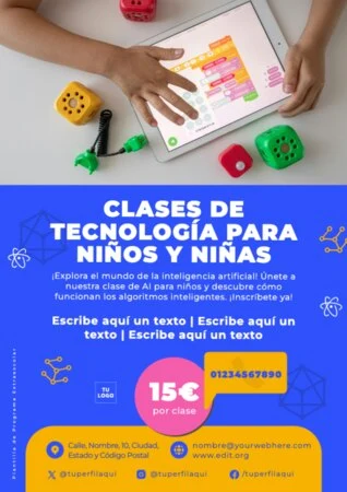 Edita un cartel para clases de informática