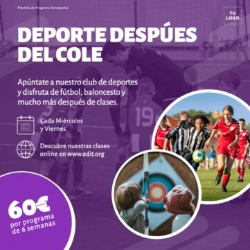 Edita un flyer de extraescolares