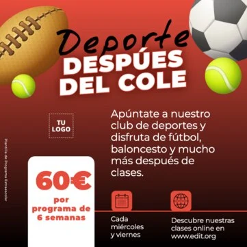 Edita un flyer de extraescolares