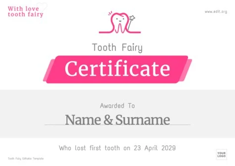 Edit a Tooth Fairy letter