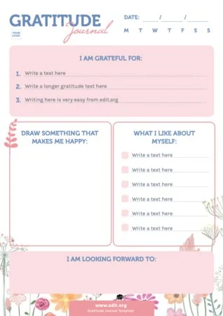 Edit a gratitude journal example