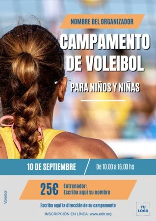 Edita un cartel de voleibol