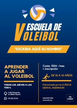 Edita un cartel de voleibol