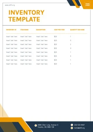 Edit an Inventory template