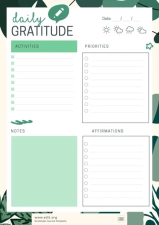Edit a gratitude journal example