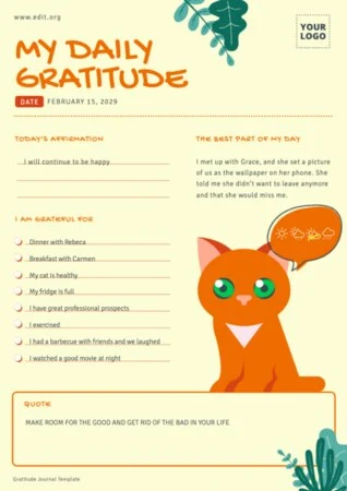 Edit a gratitude journal example
