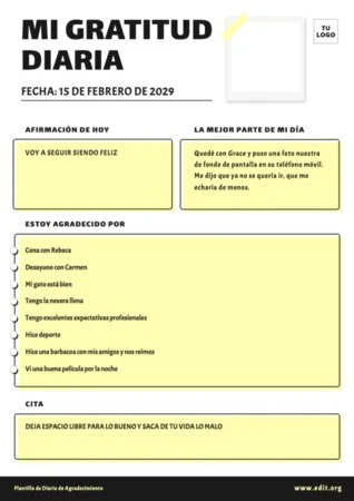 Edita un diario de gratitud digital